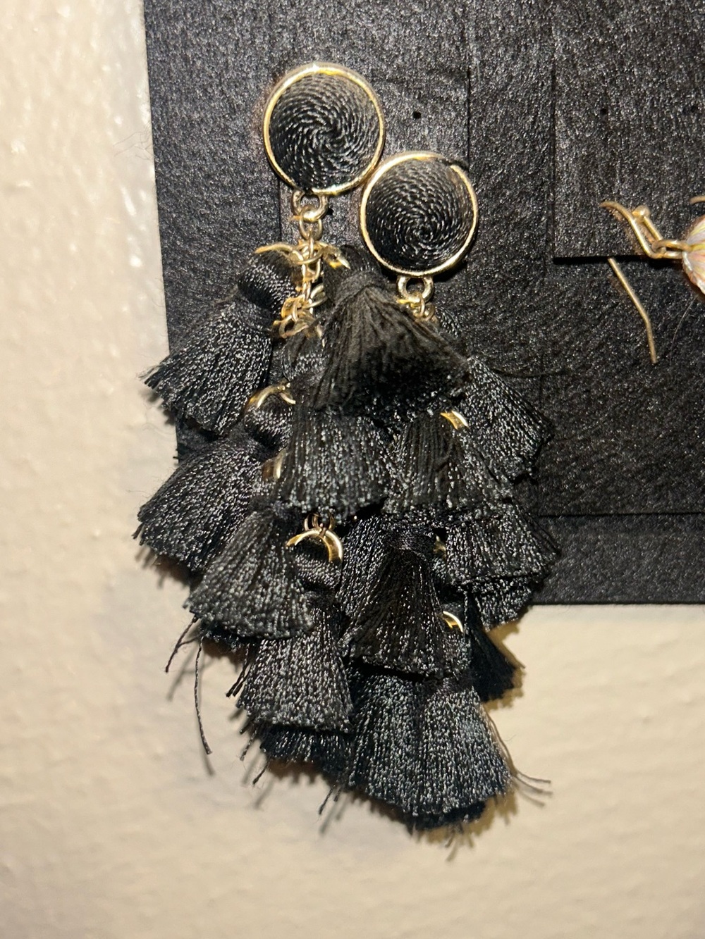 Black Tassel Drop Earrings - Women Jewelry